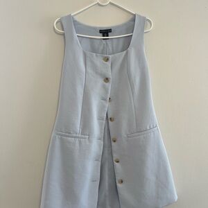Light Blue Sleeveless Button-Down Dress